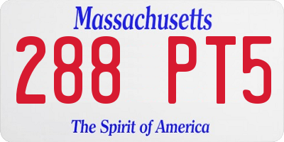 MA license plate 288PT5