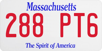 MA license plate 288PT6