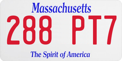 MA license plate 288PT7