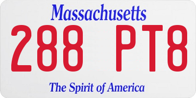 MA license plate 288PT8