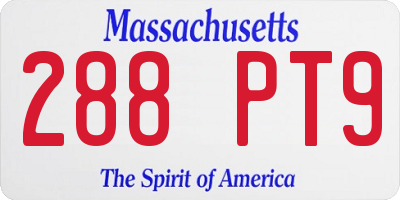 MA license plate 288PT9