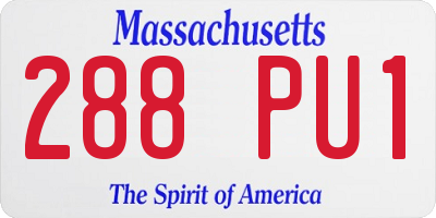 MA license plate 288PU1
