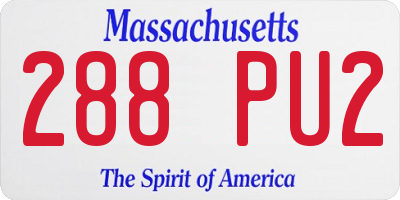 MA license plate 288PU2