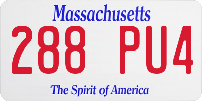 MA license plate 288PU4