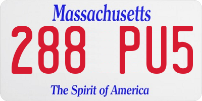 MA license plate 288PU5