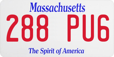 MA license plate 288PU6
