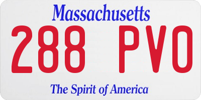 MA license plate 288PV0