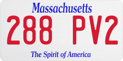 MA license plate 288PV2
