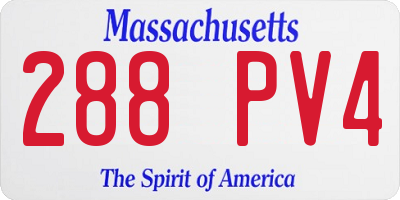 MA license plate 288PV4