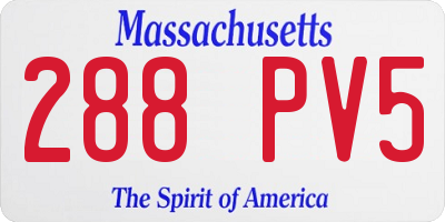 MA license plate 288PV5