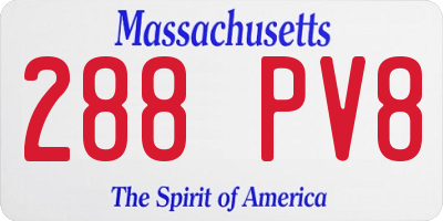 MA license plate 288PV8