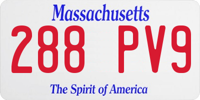 MA license plate 288PV9