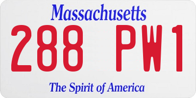 MA license plate 288PW1