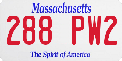 MA license plate 288PW2