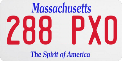 MA license plate 288PX0