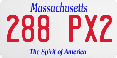 MA license plate 288PX2