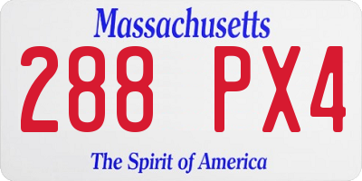 MA license plate 288PX4
