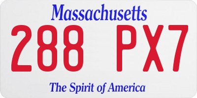 MA license plate 288PX7