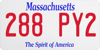 MA license plate 288PY2