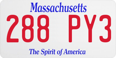 MA license plate 288PY3