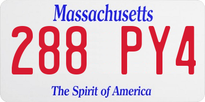 MA license plate 288PY4