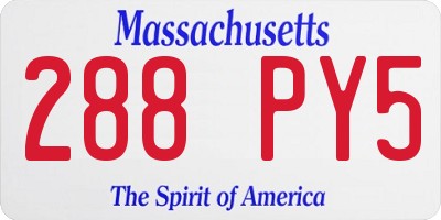 MA license plate 288PY5
