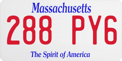 MA license plate 288PY6