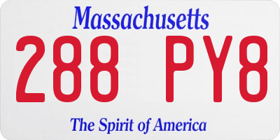 MA license plate 288PY8