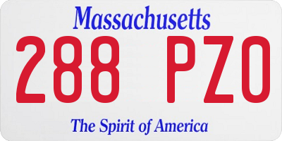 MA license plate 288PZ0