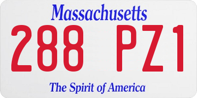 MA license plate 288PZ1