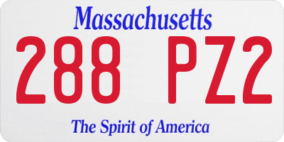 MA license plate 288PZ2