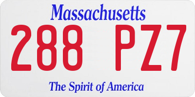 MA license plate 288PZ7