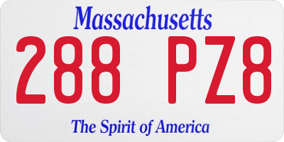 MA license plate 288PZ8