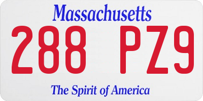 MA license plate 288PZ9