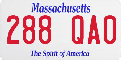 MA license plate 288QA0