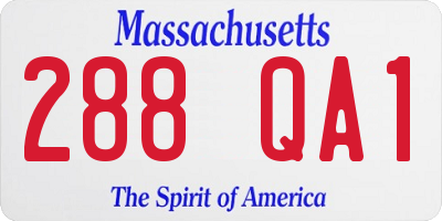 MA license plate 288QA1