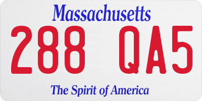 MA license plate 288QA5