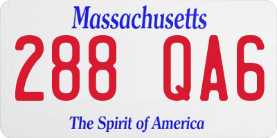 MA license plate 288QA6