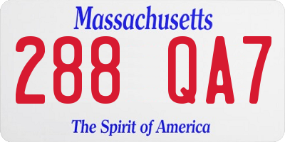 MA license plate 288QA7
