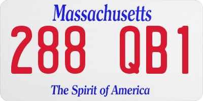 MA license plate 288QB1