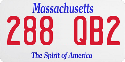 MA license plate 288QB2