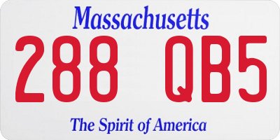 MA license plate 288QB5
