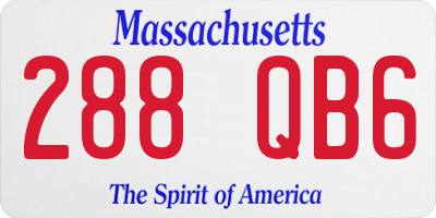 MA license plate 288QB6