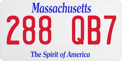 MA license plate 288QB7