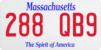 MA license plate 288QB9