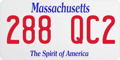 MA license plate 288QC2