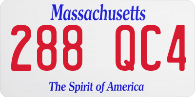 MA license plate 288QC4