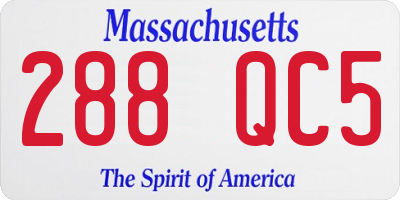 MA license plate 288QC5