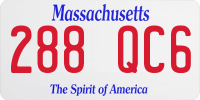 MA license plate 288QC6