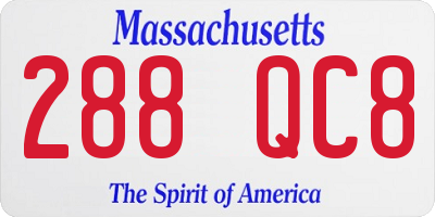 MA license plate 288QC8